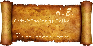Andrásofszky Erika névjegykártya